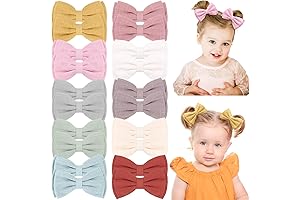 OAOLEER 20Pcs Linen Bows for Girls Hair Clips