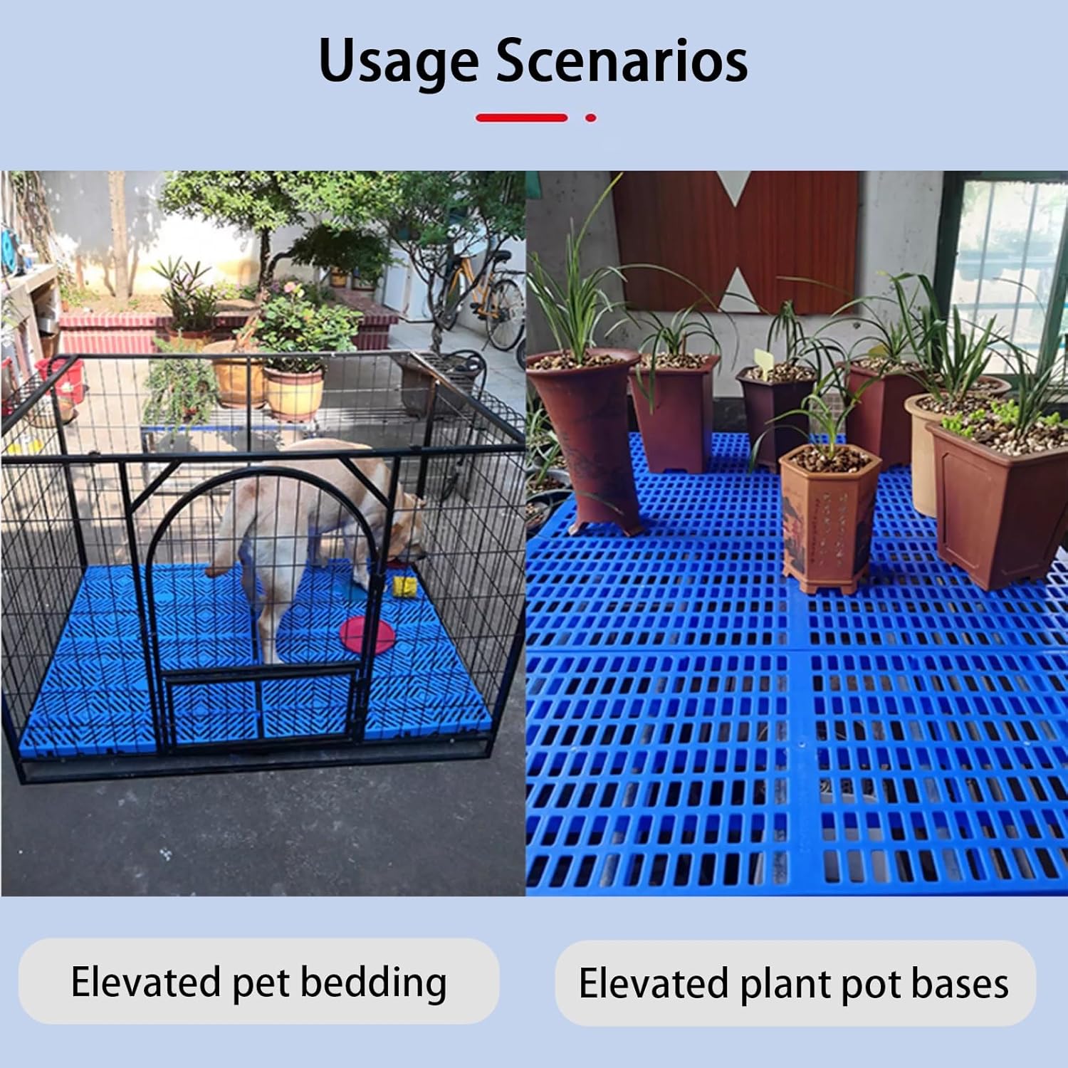 4-Piece Waterproof Storage Pallets, Lightweight Ventilated Mesh Pallets, Interlocking For Large-area Coverage, Ideal For Supermarket Underground Parking Garages(Style B)