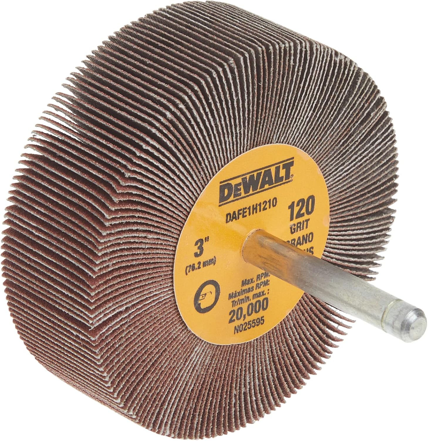 DEWALT Flap Wheel, 3-Inch x 1-Inch x 1/4-Inch HP, 120-Grit (DAFE1H1210), 120 grit - Image 3