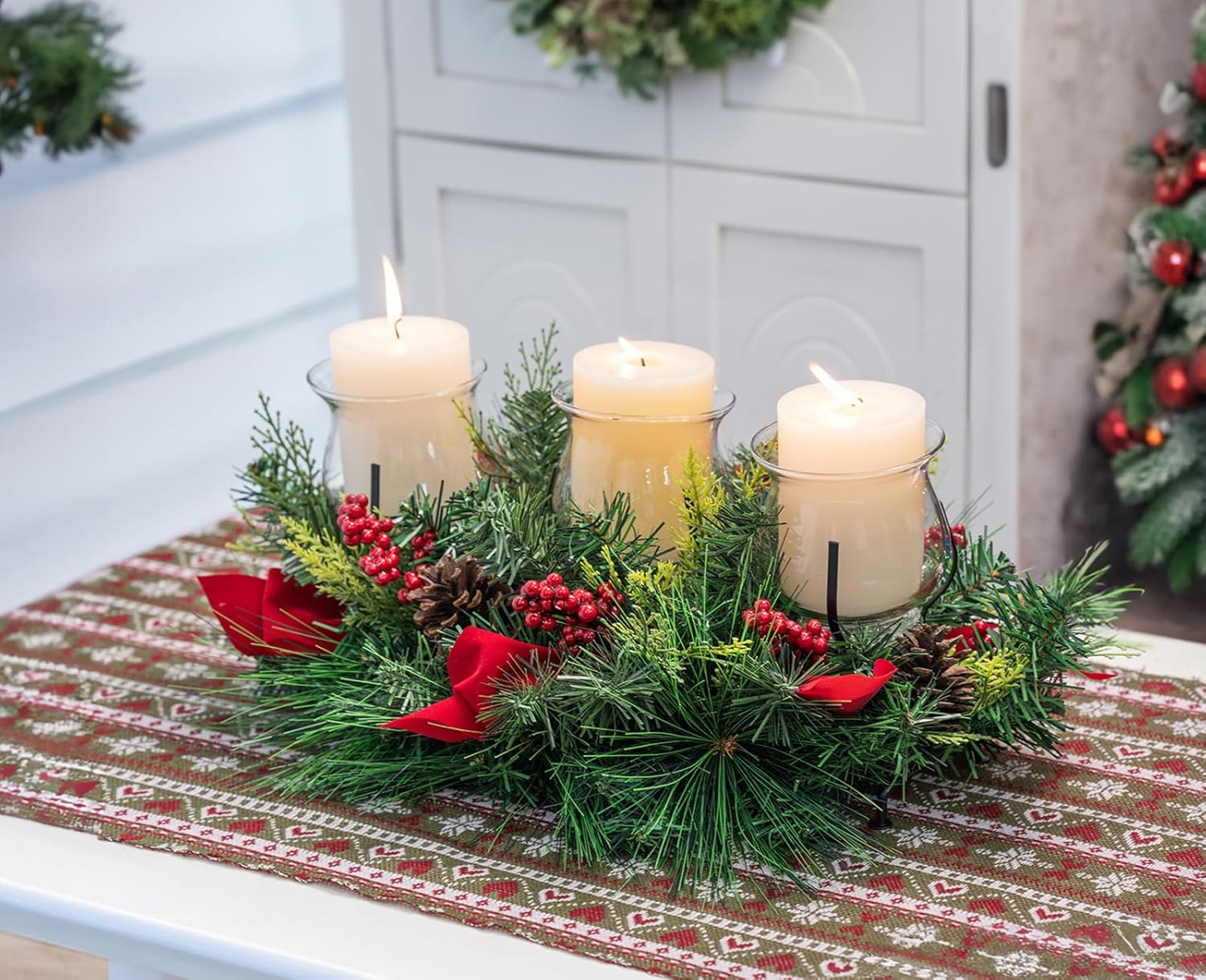 Christmas Candle Holders Set, Candle Holder Table