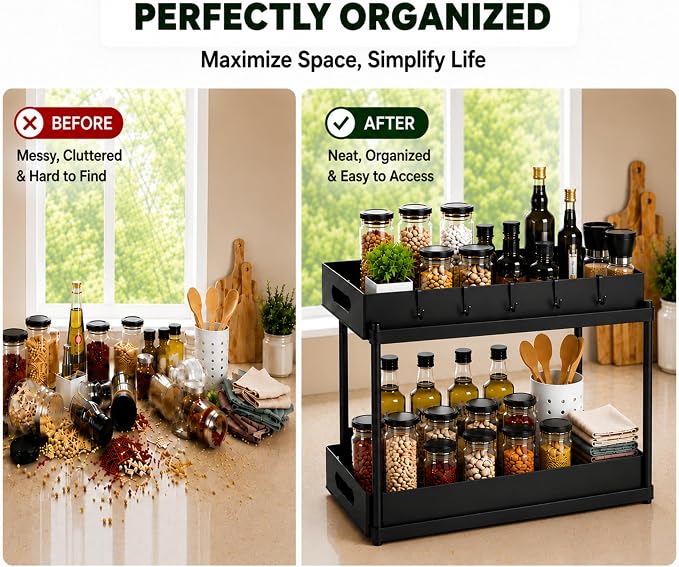 Organizador Bajo Fregadero 2 Pack Negro miniatura 5
