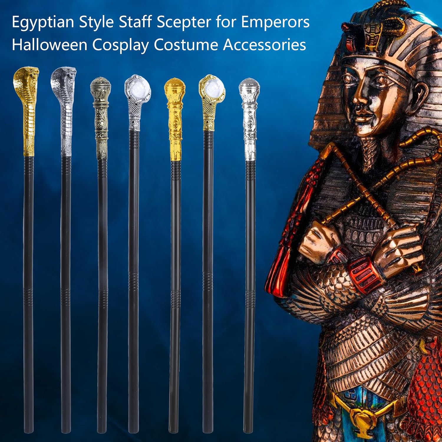 Egyptian Cobras Staff Snake Walking Stick Cane Cane Egyptian Scepter Pretend Play Costume Props Egyptian Cobras St