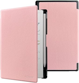ACdream Case for Remarkable Paper Pro Move 7.3", Skin Touch Feeling Book Folio Cover with Built-in Pen Holder,Auto Wake Sleep Feature, Pink