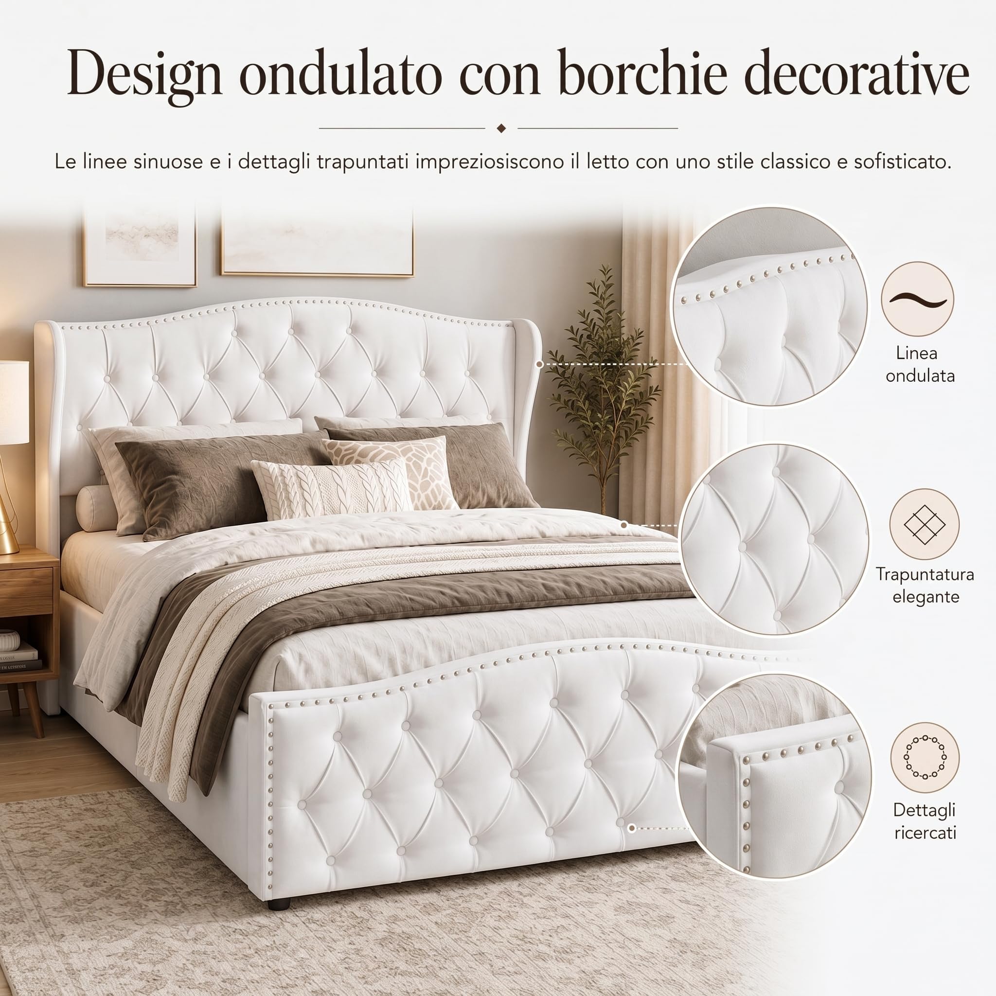 Letto Contenitore 160x200, Letto Matrimoniale con spazio di archiviazione