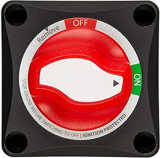 Victron ON/OFF 6V 12V 24V 48V Battery Switch Disconnect Master Cutoff Switch for Marine Boat RV Solar System Vehicles Heavy Duty Battery Isolator Switch 275A/455A/1250A ON OFF Position Ignition Protected