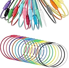 QfwdfcTrenz Pack of 15 Large Key Rings Stainless Steel 16 cm Wire Key Ring Cable Loop with Twist Lock Multifunctional for Hanging Luggage Tags Key Rings