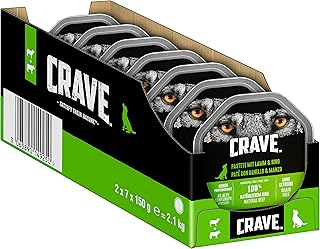Crave Adult Wet Dog Food Pate with Lamb & Beef, 14 Bowls, 7 x 150 g (Pack of 2) - Premium Wet Dog Food with High Protein Content, No Added Grains product image