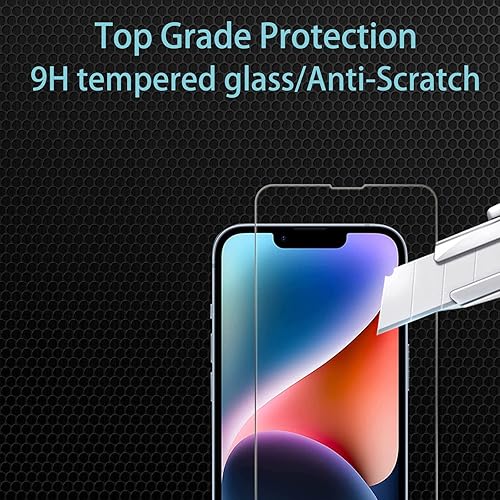 Miniatura 5 de Paquete de 2 protectores de pantalla trasera para iPhone 14 + 2 protectores de pantalla frontal y protector de lente de cámara, dureza 9H, Ultra HD,