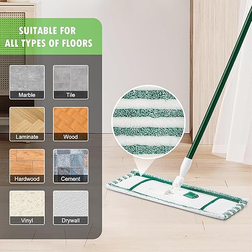 Miniatura 5 de Paquete de 6 repuestos de microfibra para mopa Libman de microfibra húmeda y seca, almohadillas de microfibra reutilizables para pisos