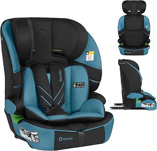 Lionelo LEVI FIX I-SIZE Kindersitz 76-150 cm bis zu 36 kg, Gruppe 1 2 3, Seitenschutz, 10 Grad Kopfstützenverstellung, ISOFIX und Top Tether Montage, R129 i-Size