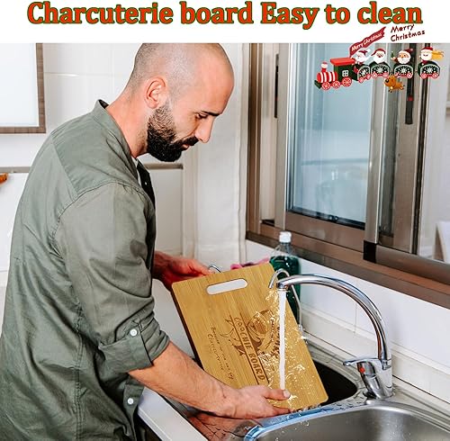 Miniatura 8 de Shark Charcuterie Board for Meat and Cheese, Shark Cutting Board, Funny Cutting Board Laser Engraved Bamboo Board Serving Board Serving Tray White