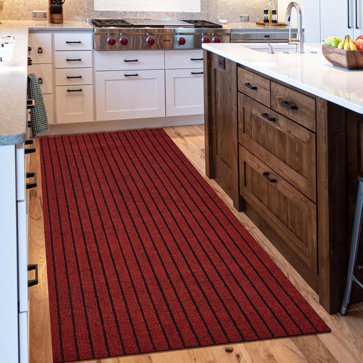 Outdoor/Indoor 2ft x 27ft Runner Rug, Hallway Custom Sizes Non-Slip Rubber Backing Area Runner Rugs Waterproof Carpet Rugs for Kitchen Entryway Balcony Garage Stair Laundry