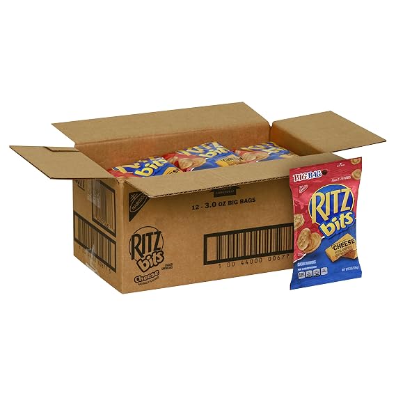 Ritz Bits Cheese Cracker Sandwiches - Big Bag, 3 Ounce (Pack of 12)