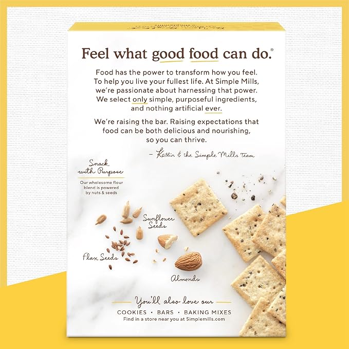 Galletas Simple Mills Almond Flour Crackers, Pimienta Negra, 4.25 oz miniatura 8