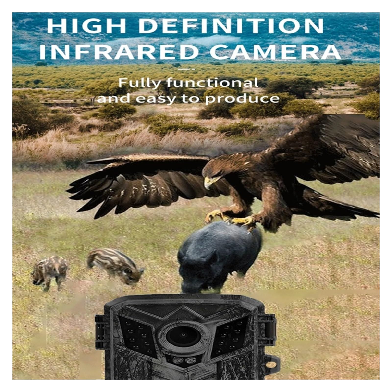 Cámara Vida Silvestre Videocámara De Cámara Caza Animales con Sensor Visión Nocturna Infrarroja For Exteriores HD Monitoreo Confiable Preciso