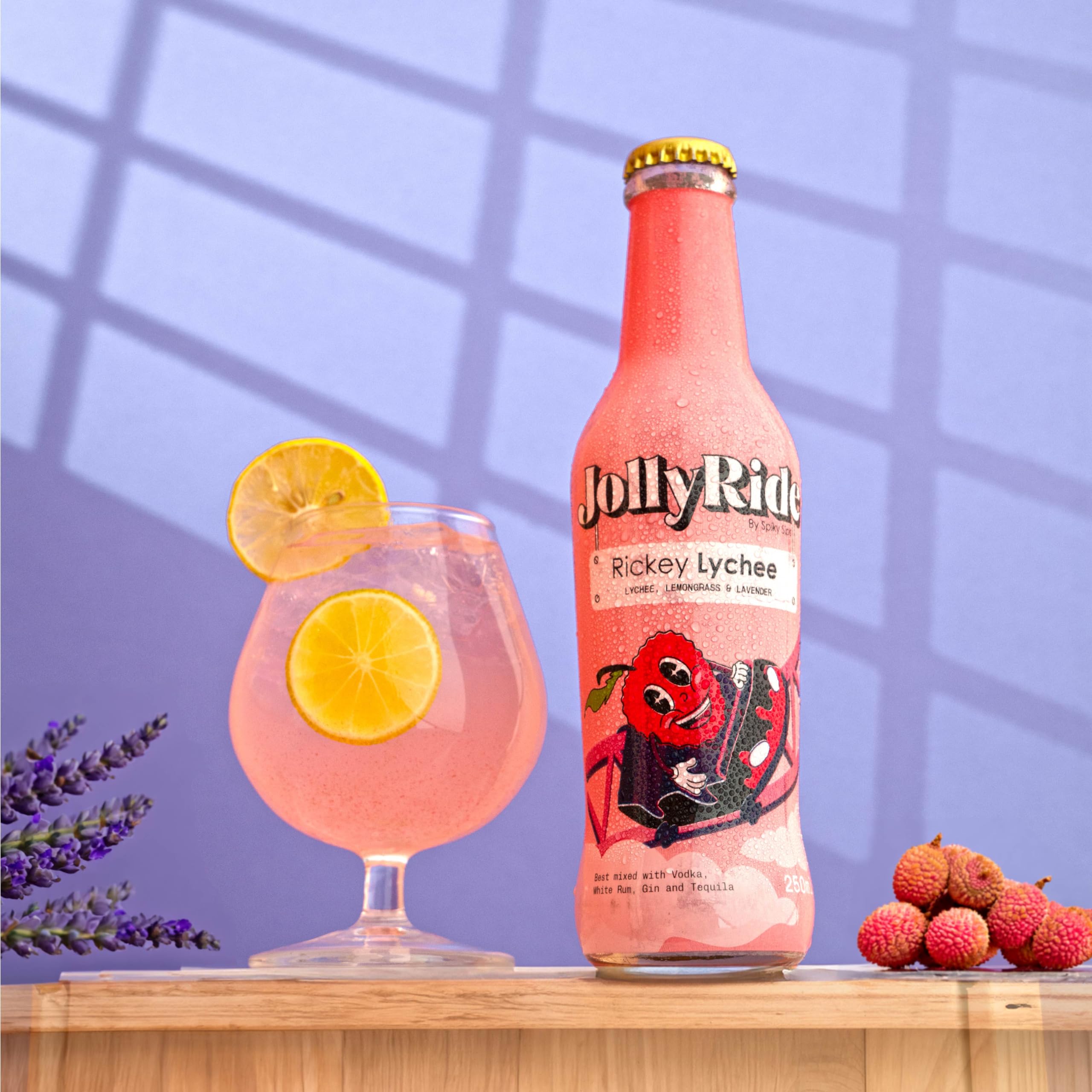 ソフトドリンク Ricky JollyRide Rickey Lychee Ready to Mix Pack of 6 - Non-Alcoholic