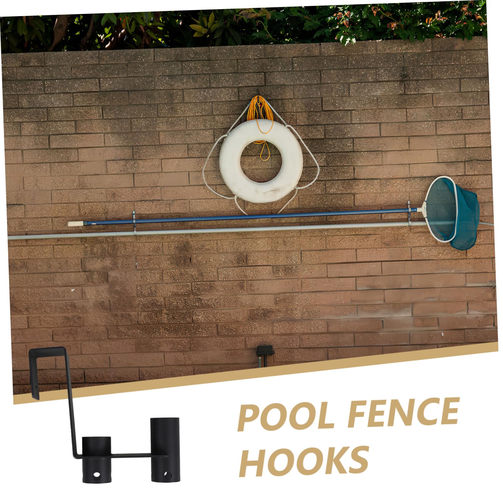 2pièces Crochets De Clôture De Piscine Supports De Poteaux Robustes pour Outils De Nettoyage Écumoires Brosses Filets Tuyau Aspirateur Organisation Et Rangement sans Encombrement