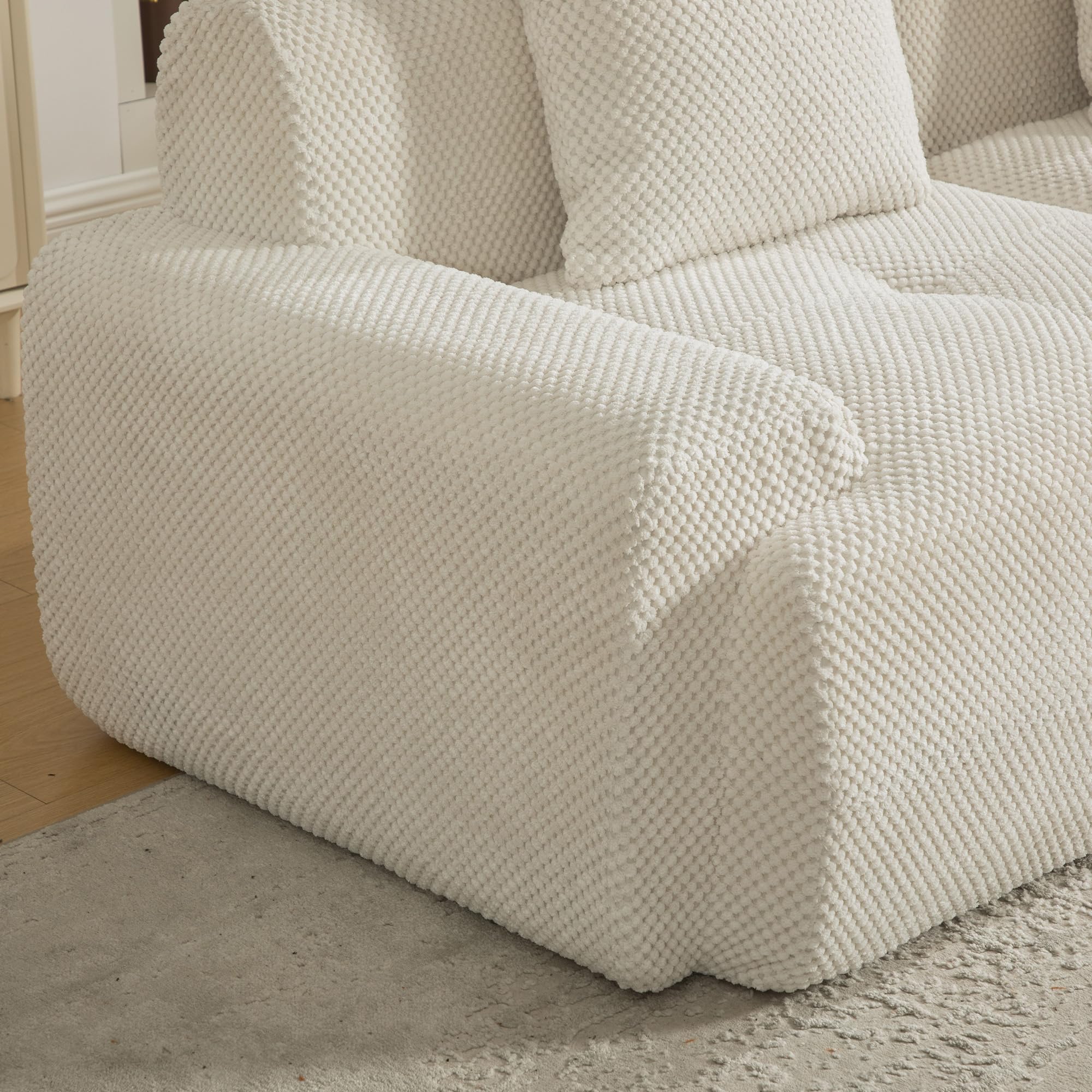 Generisch Sofá modular de chenilla de compresión, color beige 30D, antideslizante, suave