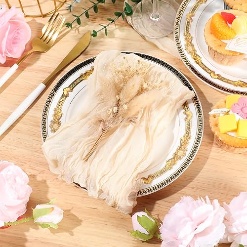 Miniatura 5 de Mixweer 50 servilletas de gasa de 20 x 20 pulgadas, servilletas de algodón de gasa arrugada, servilletas de tela de queso, servilletas de tela