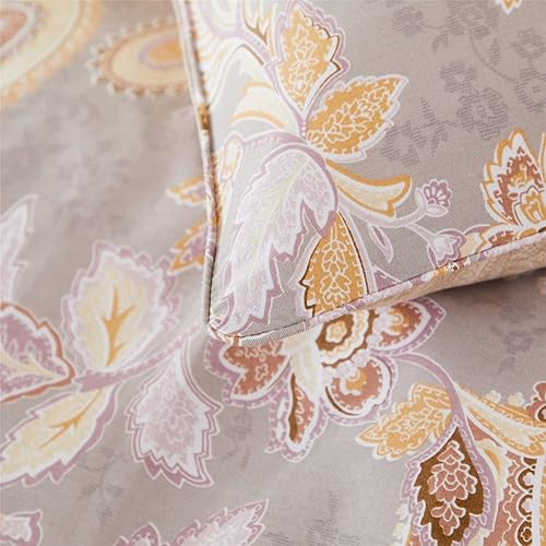 Miniatura 6 de FADFAY Elegante juego de funda de edredón de cachemira, ropa de cama clásica de cachemira dorada, 100% algodón percal, ultra suave, con cierre de