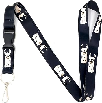 Vinylcation Cute Llama Lanyard with ID Holder Alpaca ID Badge Holder Lanyard, Breakaway Safety Buckle, Detachable Clip Neck Strap for Keys, Teacher, Nurse, Student Work Gift