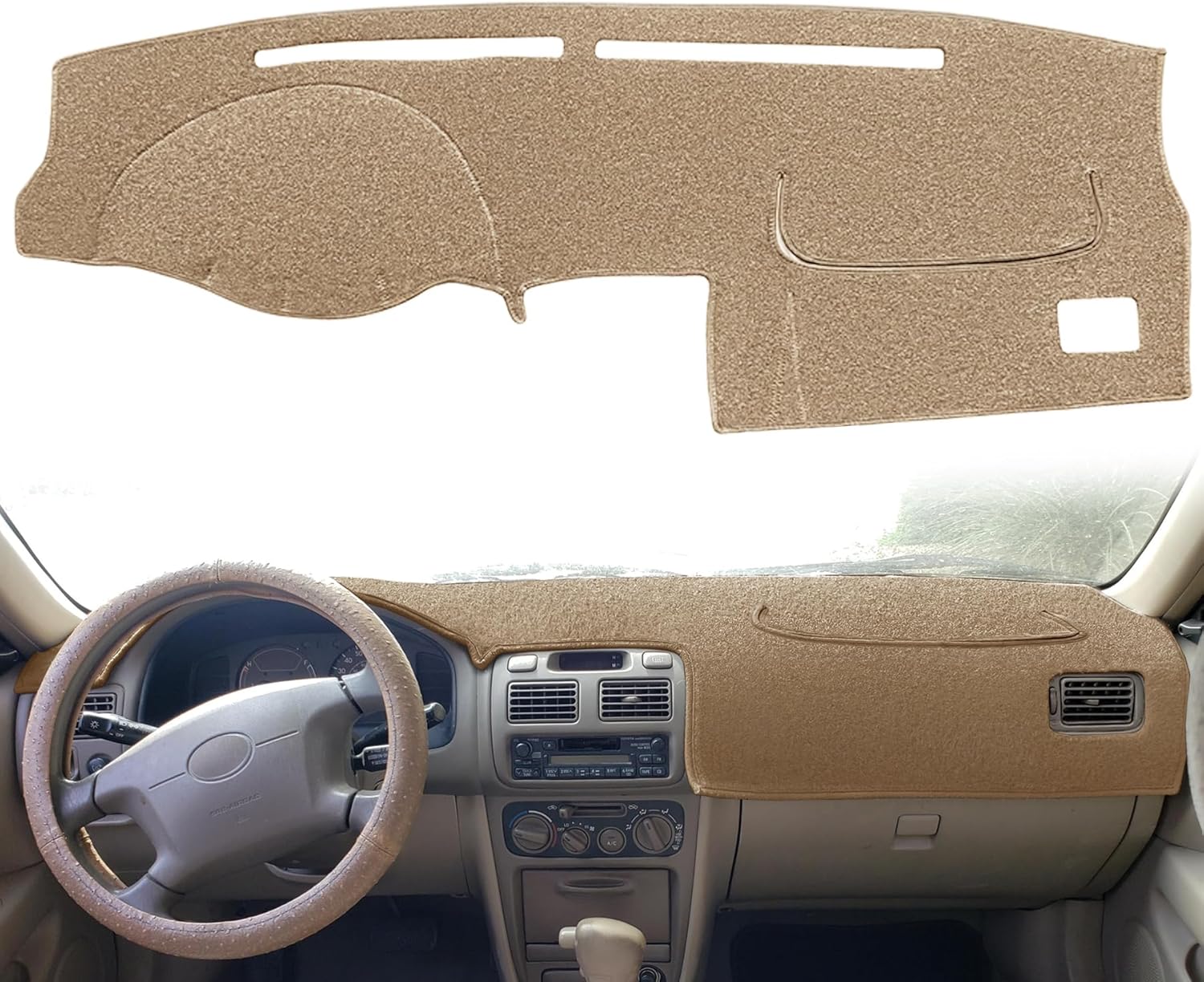 Dash Cover Mat Custom Fit for Toyota Corolla 1998 1999 2000 2001 2002,Dashboard Cover Pad Cap Carpet Protector J255 (Beige)
