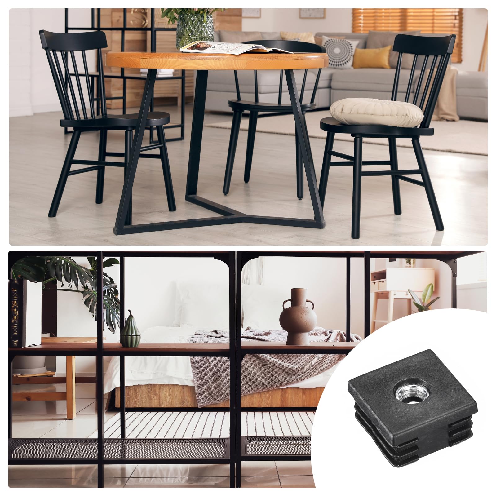 Buizenframe vierkant uit zwarte aluminium buis 26,9 mm
