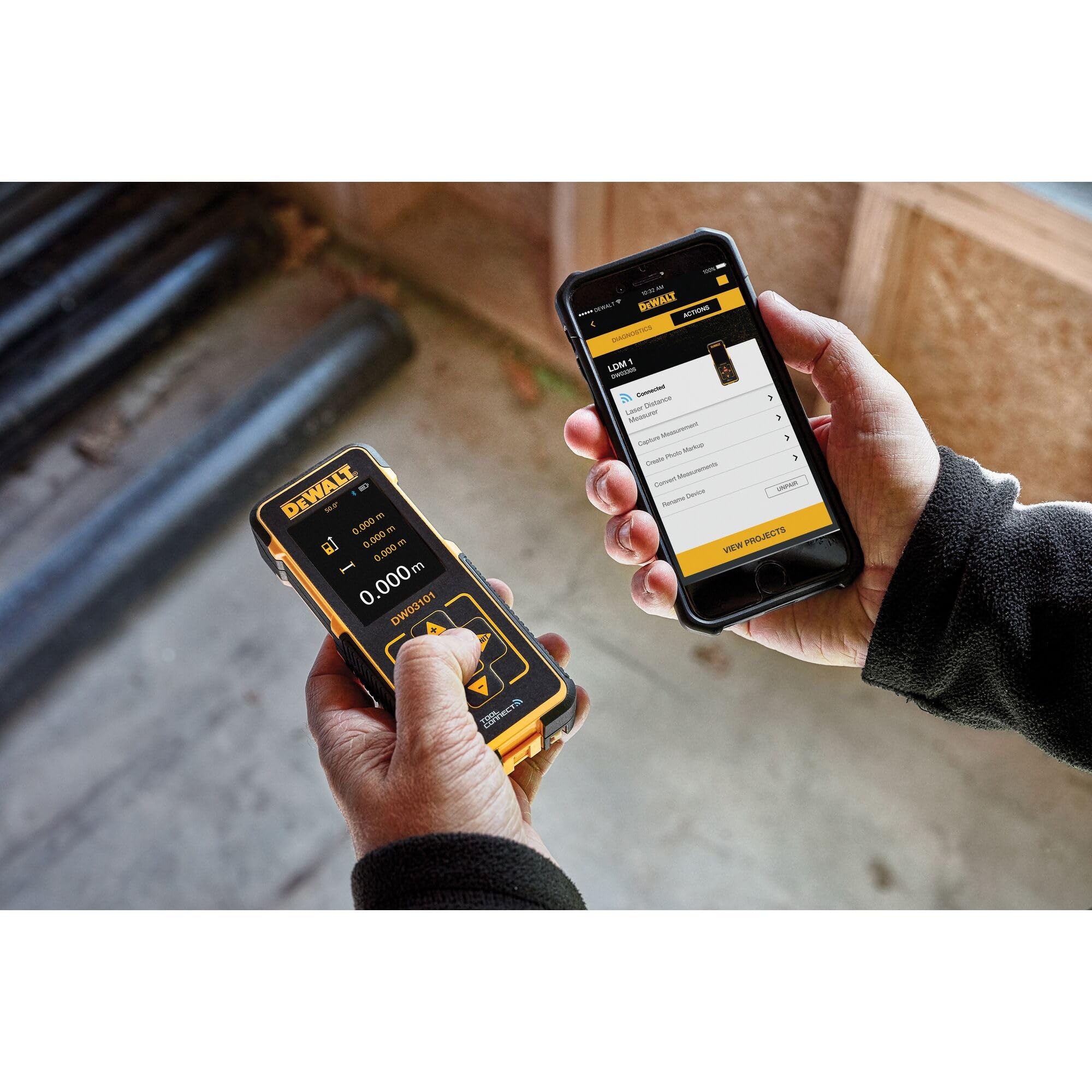 DEWALT DW03101-XJ - Medidor láser de distancias con alcance de 100 m