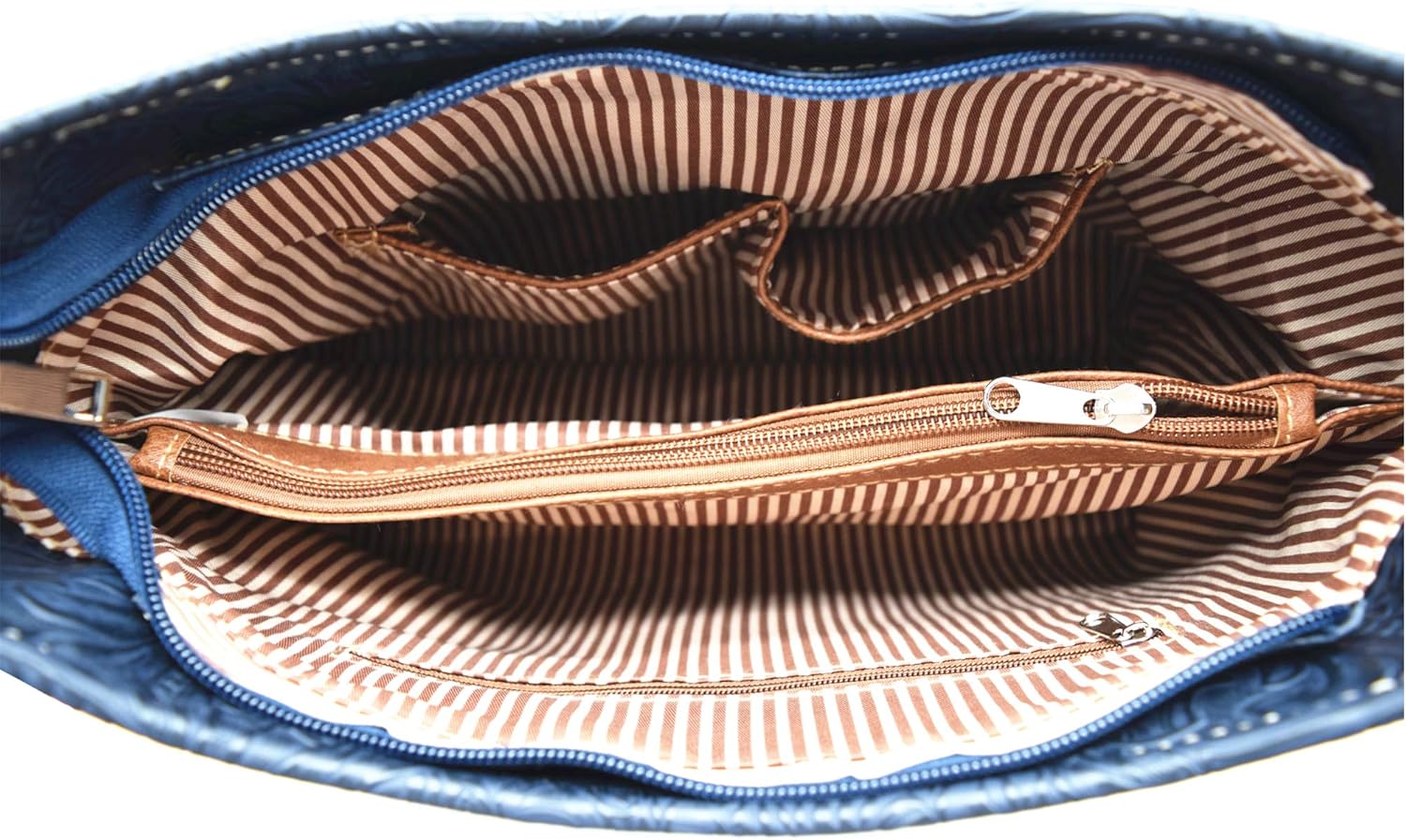 Tooled Leather Floral Laser Cut Flower Feather Purse Studs Country Western Handbag Women Shoulder Bag Trifold Wallet Set - Image 6