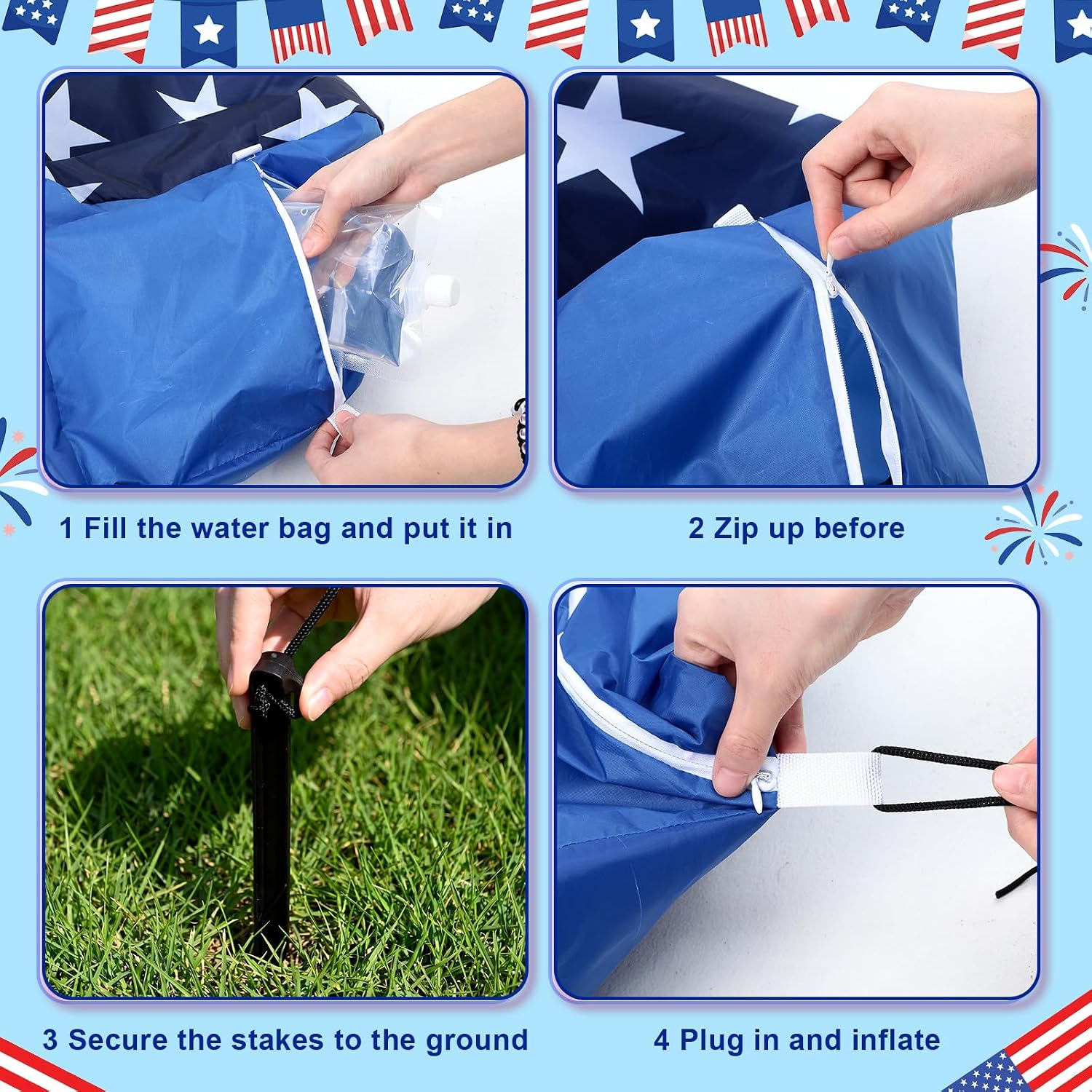 Leyndo 10 FT 4th of July Inflatables 250th Anniversary Outdoor Decorations Patriotic American Flag Star Arch Inflatables Independence Day Blow Up Lighted Memorial Day Decor for Lawn Yard Garden