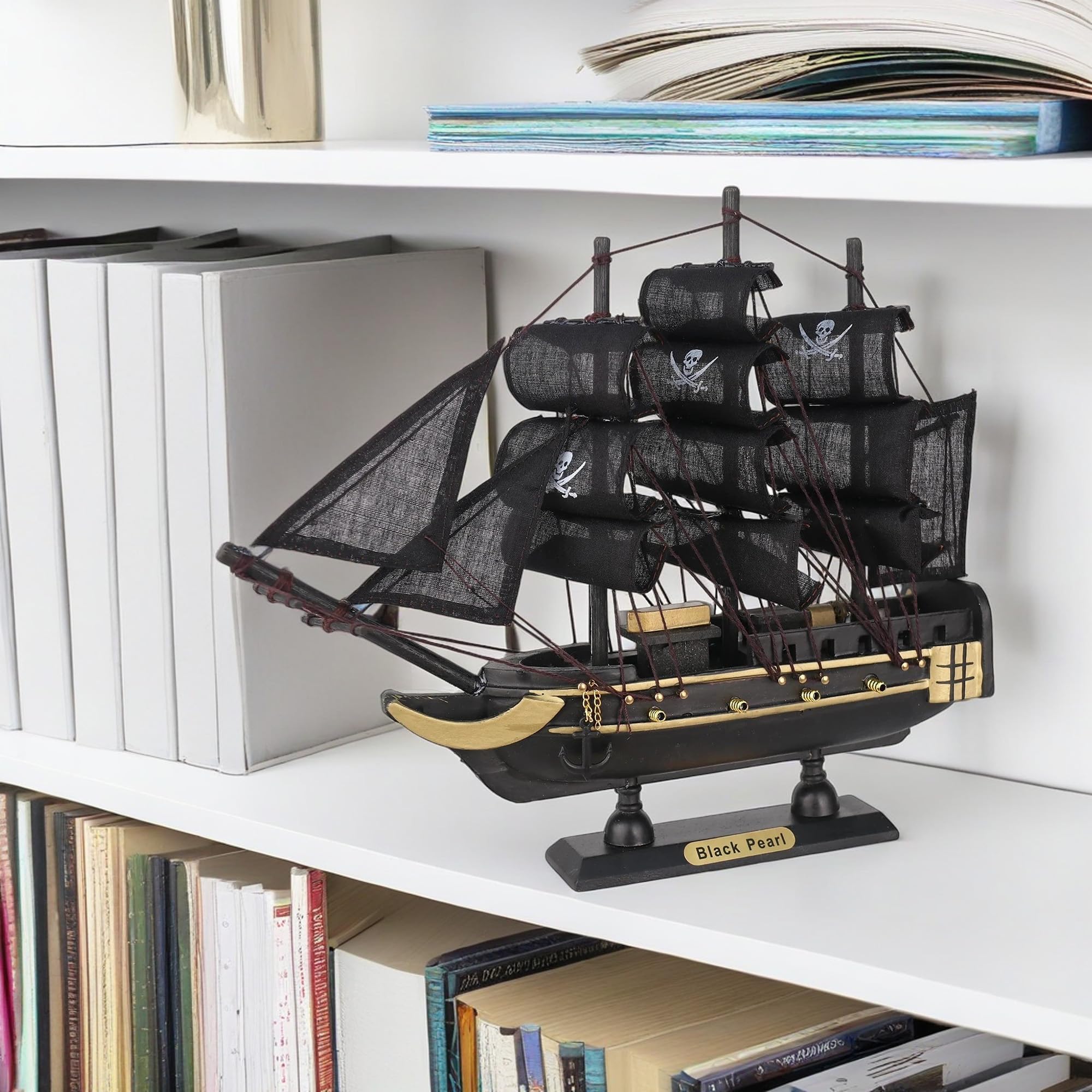 Amazon.com: NAUTIMALL The Black Pearl Wooden Pirate Ship Model 10