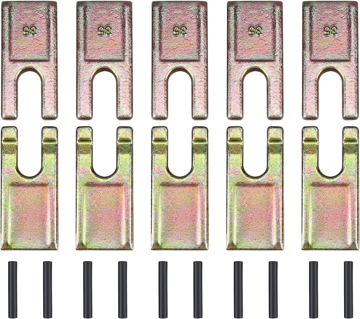 10 Sets 35 Size Spiral Teeth with Rubber Strips Compatible with Digging Crumbly Rock Soil Bricks