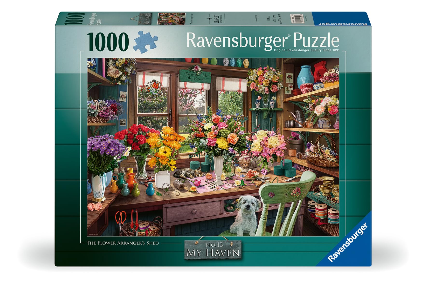 Ravensburger My Haven No.13 - The Flower Arranger’s Shed 1000 Piece Adult Jigsaw Puzzle by Artist Steve Reed - Image 2