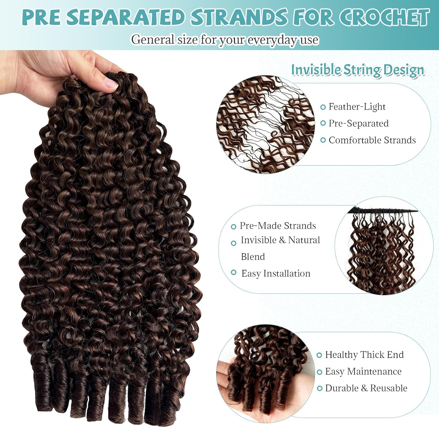 Feather Crochet Human Hair for Black Women 60 Gram 14 Inch Bermese Curly Human Hair Crochet Bundles with Spiral Curl Pre-Separated Human Crochet Hair Wet And Wavy Invisible Crochet Hair Extensions