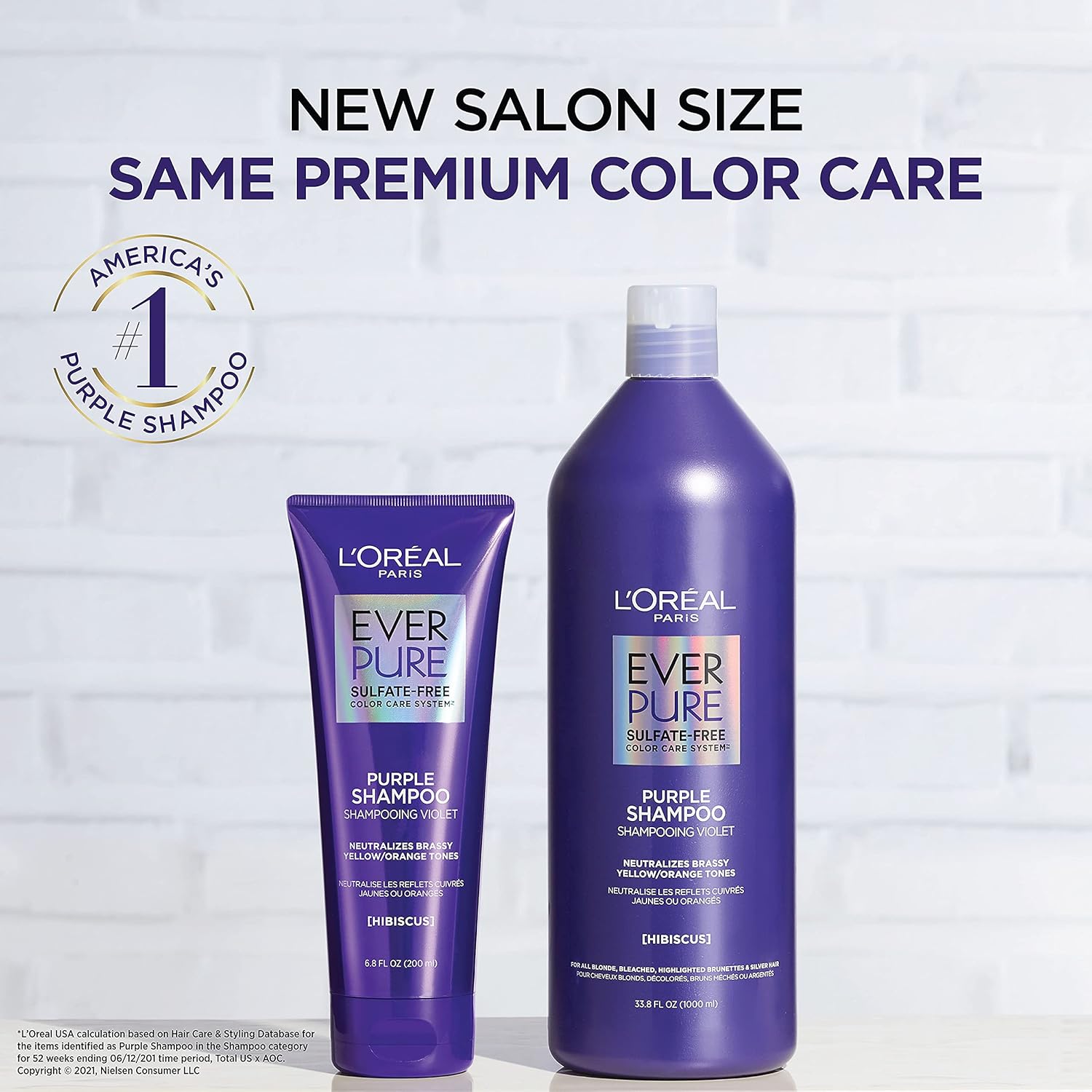 L'Oreal Paris EverPure Sulfate Free Brass Toning Purple Conditioner for Blonde, Bleached, Silver, or Brown Highlighted Hair, 33.8 Fl; Oz (Packaging May Vary) : Beauty & Personal Care