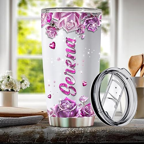 Miniatura 6 de Regalos personalizados de pavo real para mujeres, taza de café aislada de acero inoxidable de 20 onzas, botella de agua, termos, regalo para esposa,