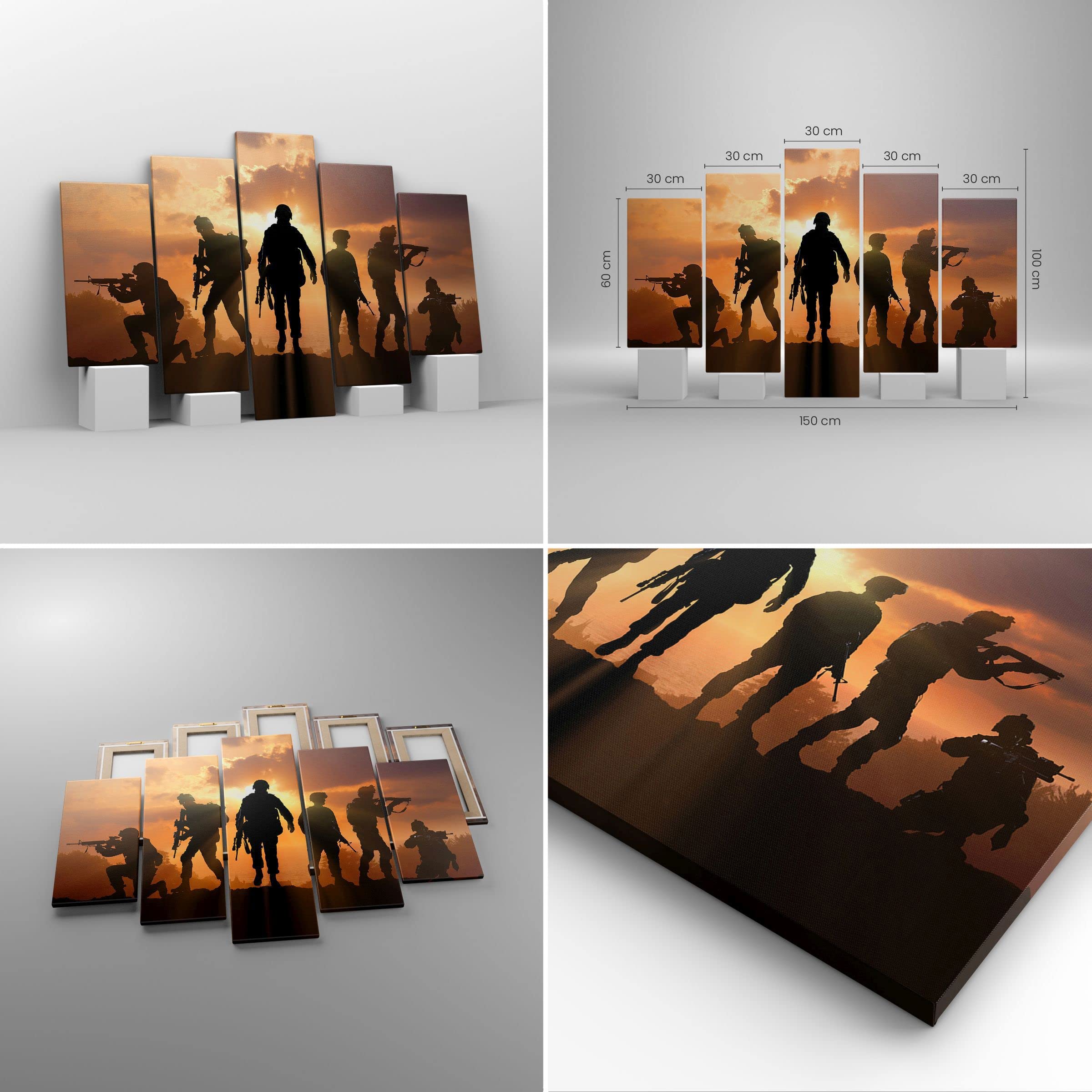 ARTTOR Impression sur Toile Moderne 150x100 cm Personnes Militaire - 2962