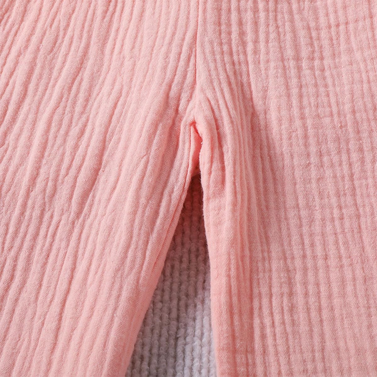 Ensemble Pantalon d'Été pour Petites Filles Débardeurs à Manches Volantées/Sans Manches Pantalon Large en Coton et Lin Printemps Enfants Vêtements
