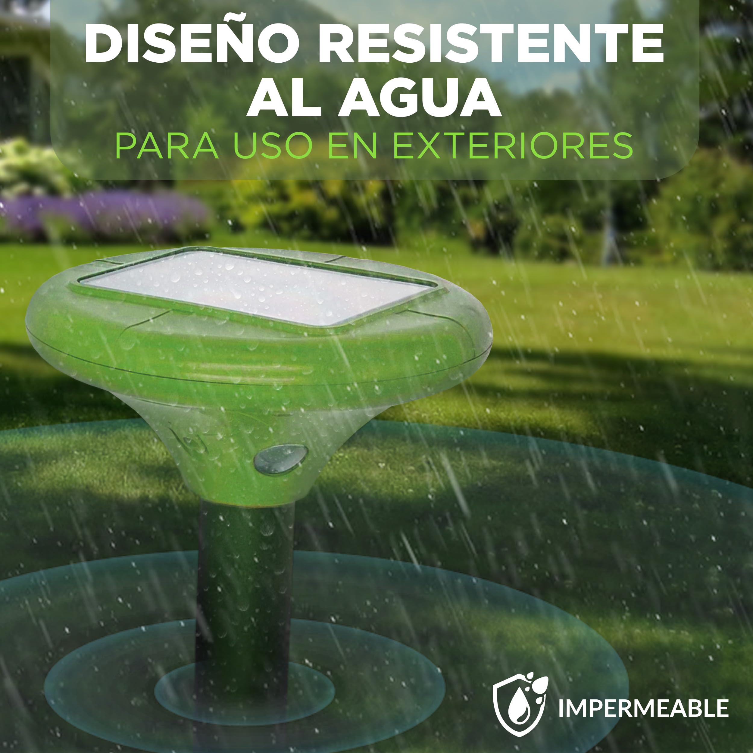 ISOTRONIC Repelente para Topos, topillos y Serpientes: Repelente Solar con estaca para jardín con Alcance Efectivo de 1250 m² (3 Unidades).
