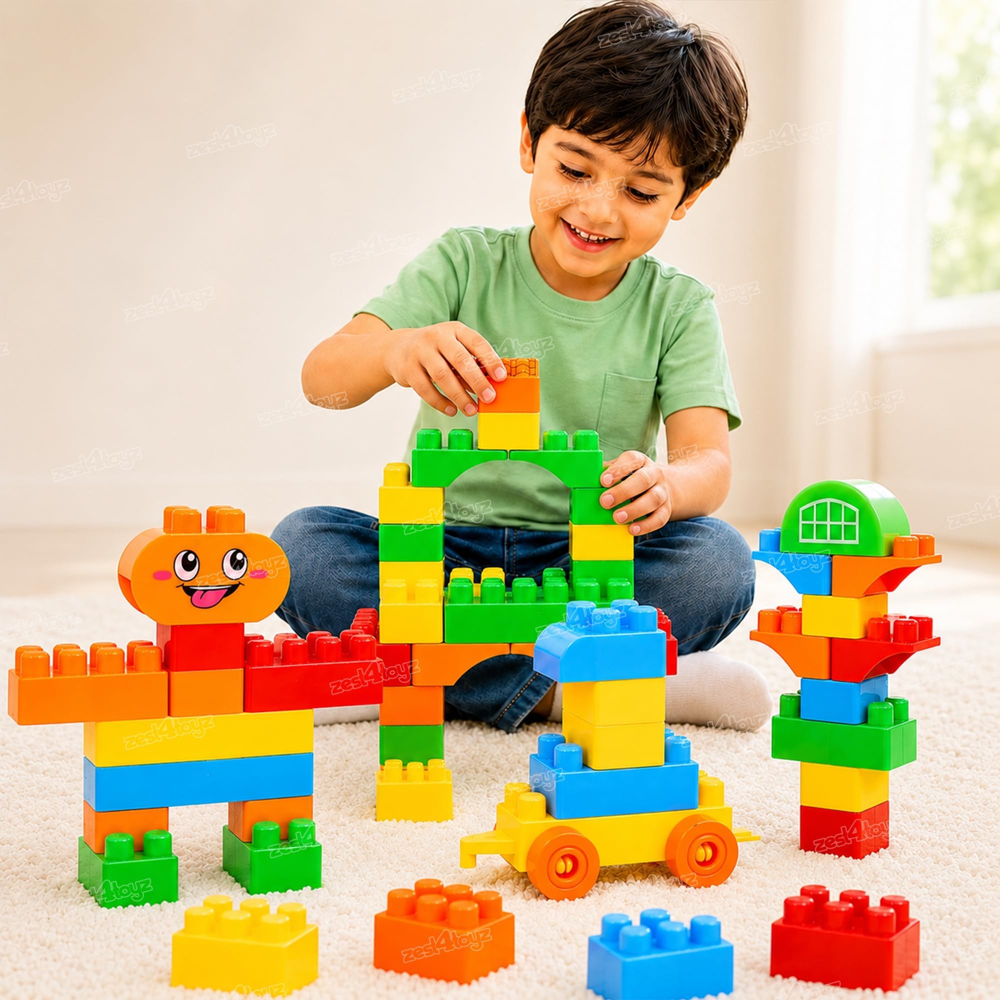 Zest 4 Toyz Building Blocks for Kids 75 Pieces Construction Toy Puzzle Game Creative Building Set Educational Learning Activity Blocks Brain Development Toy for Boys Girls 3+ Years-image-14