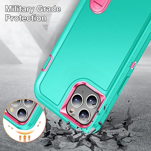 Miniatura 6 de PASNEW Funda de carga inalámbrica para iPhone 11 Pro con soporte, cubierta de enchufe de polvo de puerto de carga, funda militar resistente a prueba