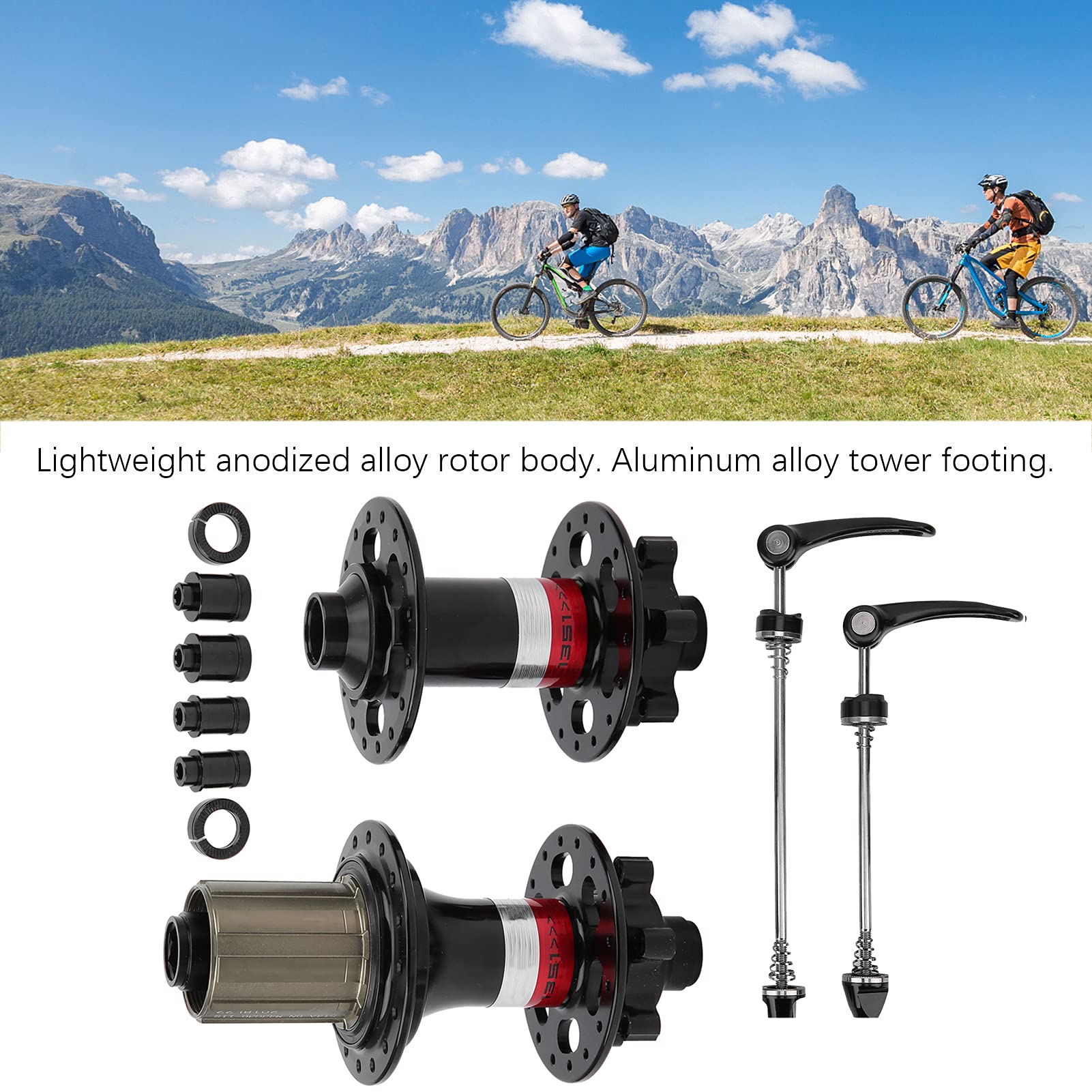 RiToEasysports Piasta Roweru Górskiego Piasta Rowerowa ze Stopu Aluminium 32H 8 do 11 Prędkości 72T Grzechotka 4 Uszczelnione łożyska oś Przelotowa Bez Użycia Narzędzi dla Osób Dojeżdżających do