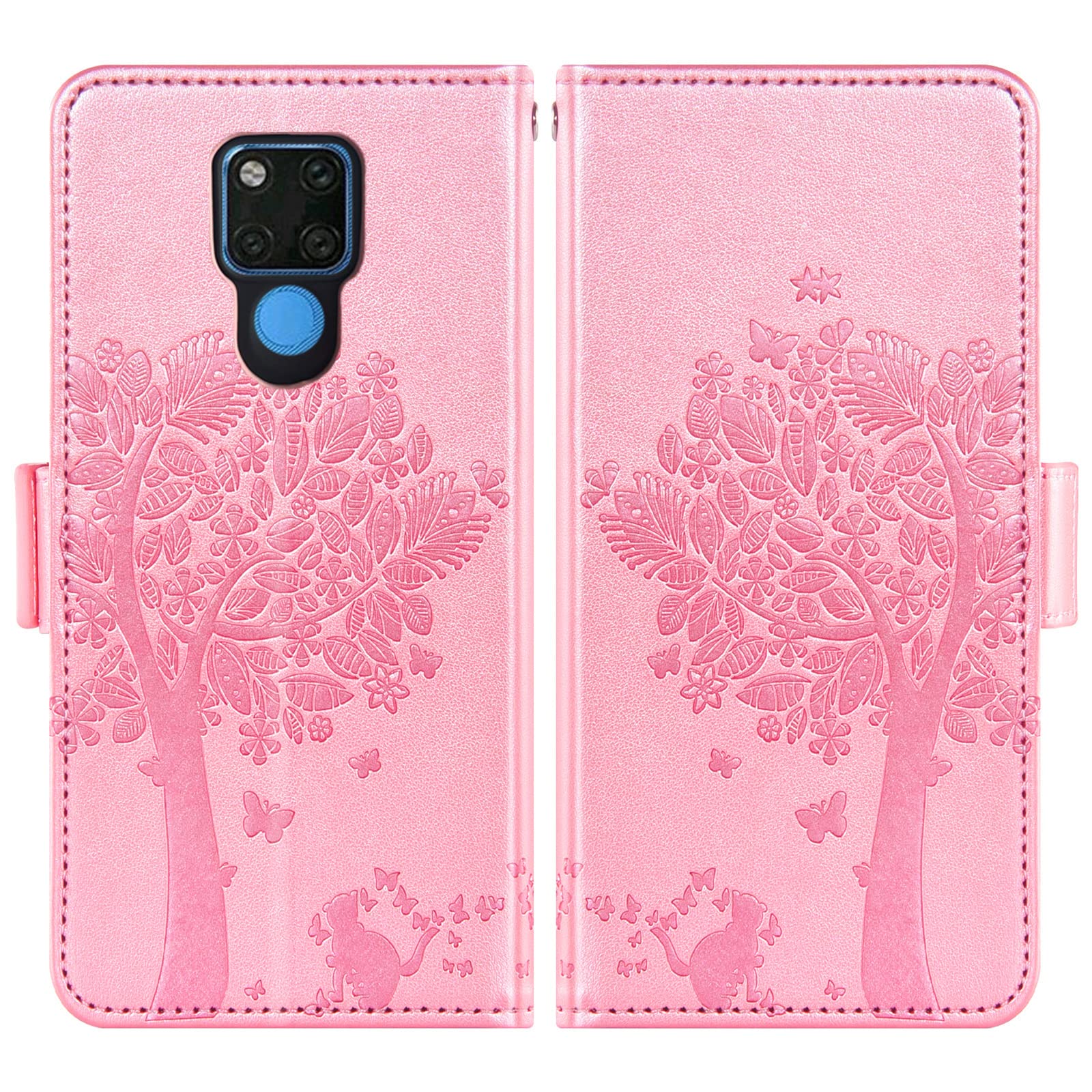 Asuwish Custodia A Portafoglio Con Supporto Per Huawei Mate 20 – Pieghevole In Pelle Con 6 Slot Per Carte E Tasca Cerniera, Protezione 360°, Include Pellicola In Vetro E Catena, Colore Nero - 2