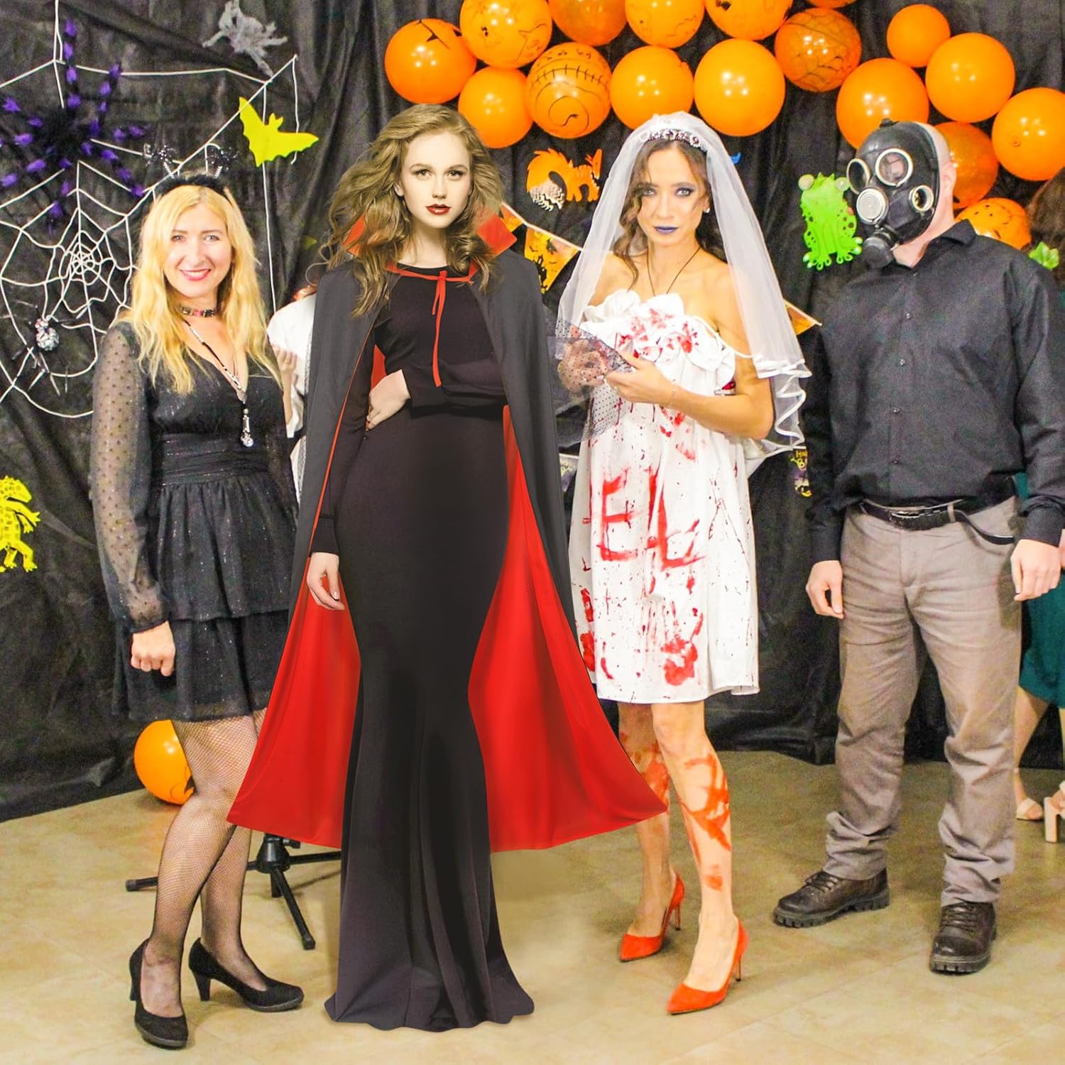 iplusmile 55-Inch Adult Vampire Cape for Halloween Costumes Black