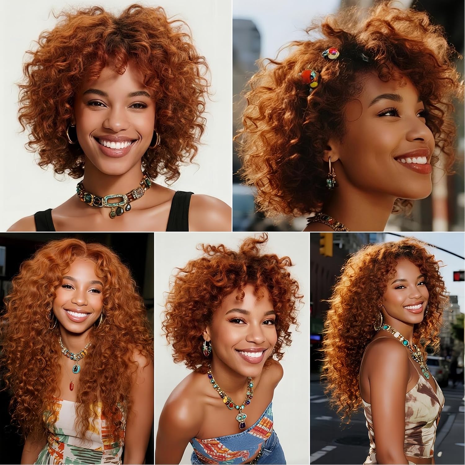 Jerry Curly Virgin Human Hair Bundles Orange 24 26 28 Inch Brazilian Remy Hair Extensions 12A 3 Bundles Double Weft Soft Silky Weave for Black Women