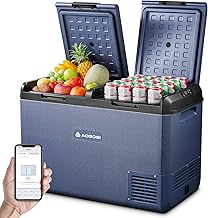 AAOBOSI Electric Cooler: 95L Compression Cooler, -20°C to 20°C Fridge Compression 12 V with APP Control, Double Zone Electric Ice Box 12 V 220 V for Car, Truck, Camper
