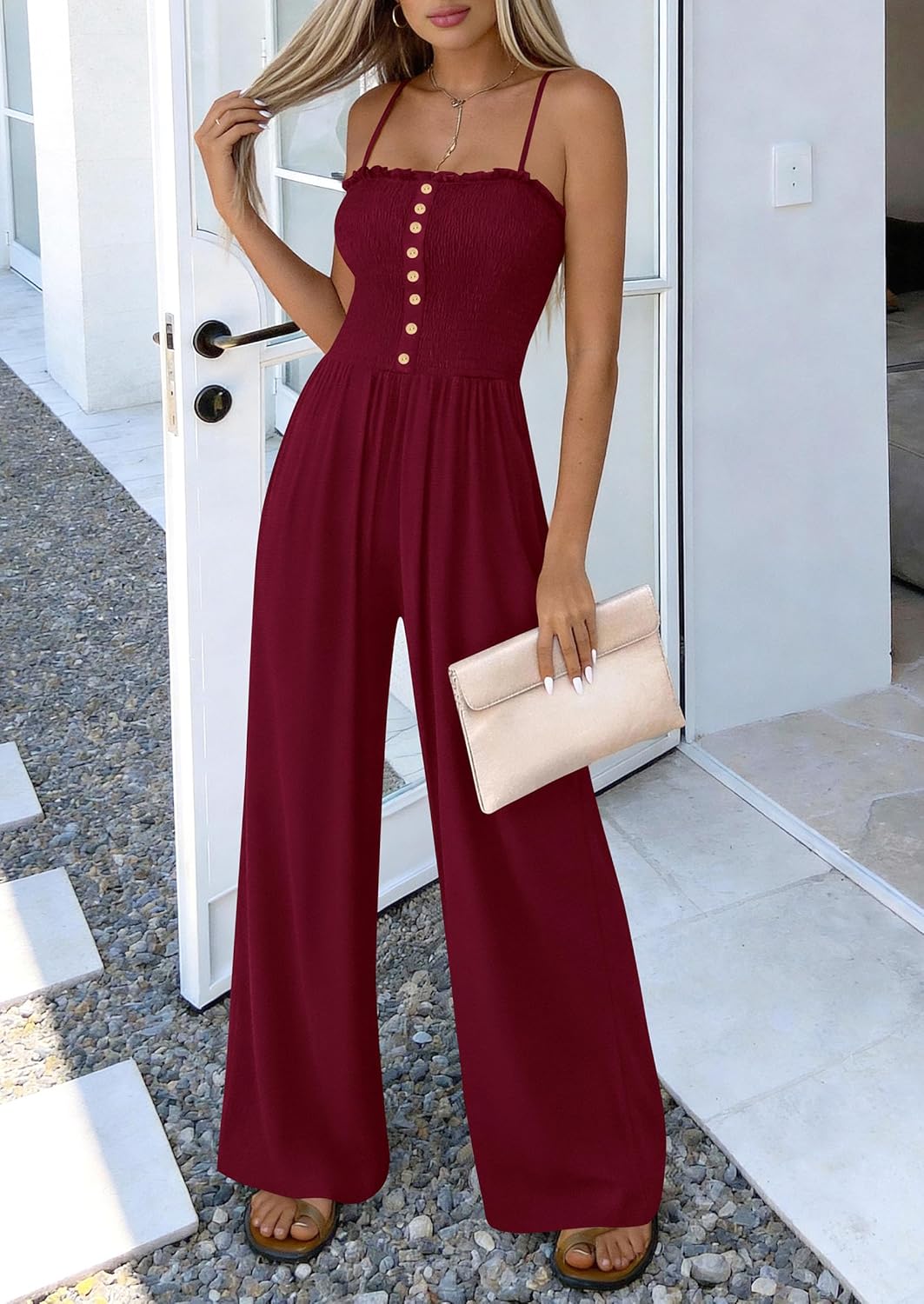 PRETTYGARDEN Jumpsuits for Women Dressy 2026 Summer Sleeveless Casual Wide Leg Rompers Spring Cruise Vacation Outfits - Image 3