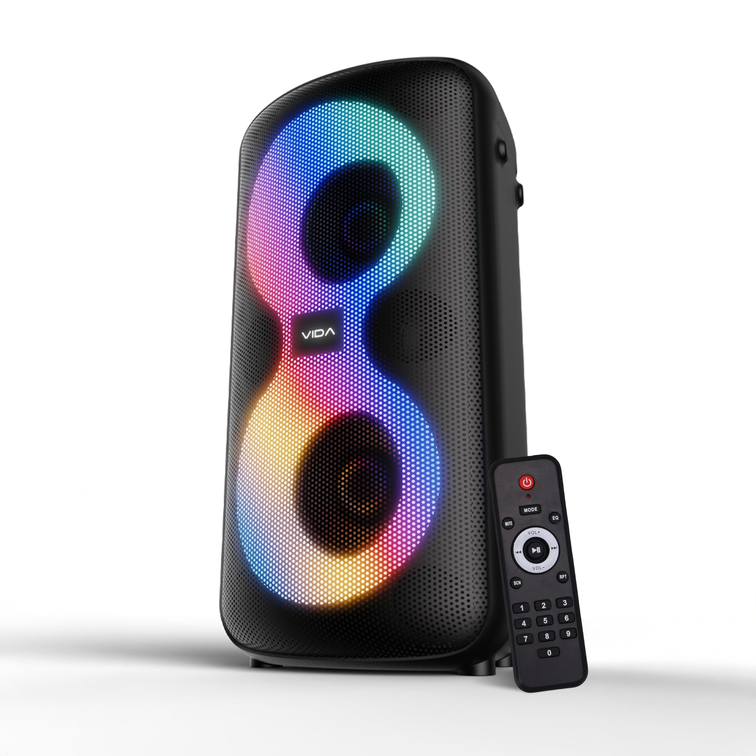 VIDA Boombox 100 with 100W | Party Bass Booster | Vivid RGB Lighting | Party Box | Up to 6 hrs Playtime | Lightweight & Portable | 4 Dynamic Speakers |Bluetooth Mode |AUX Port |TF Card |USB Type-C-picture-16