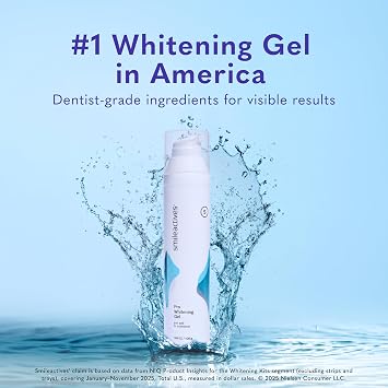 Smileactives Teeth Whitening Gel for Toothpaste with Clinical-Grade Hydrogen Peroxide, Tooth Stain Remover for White Teeth, Dentist Quality Pro Whitening Gel to Remove Stains, 90 Day, 3.8 oz Bottle