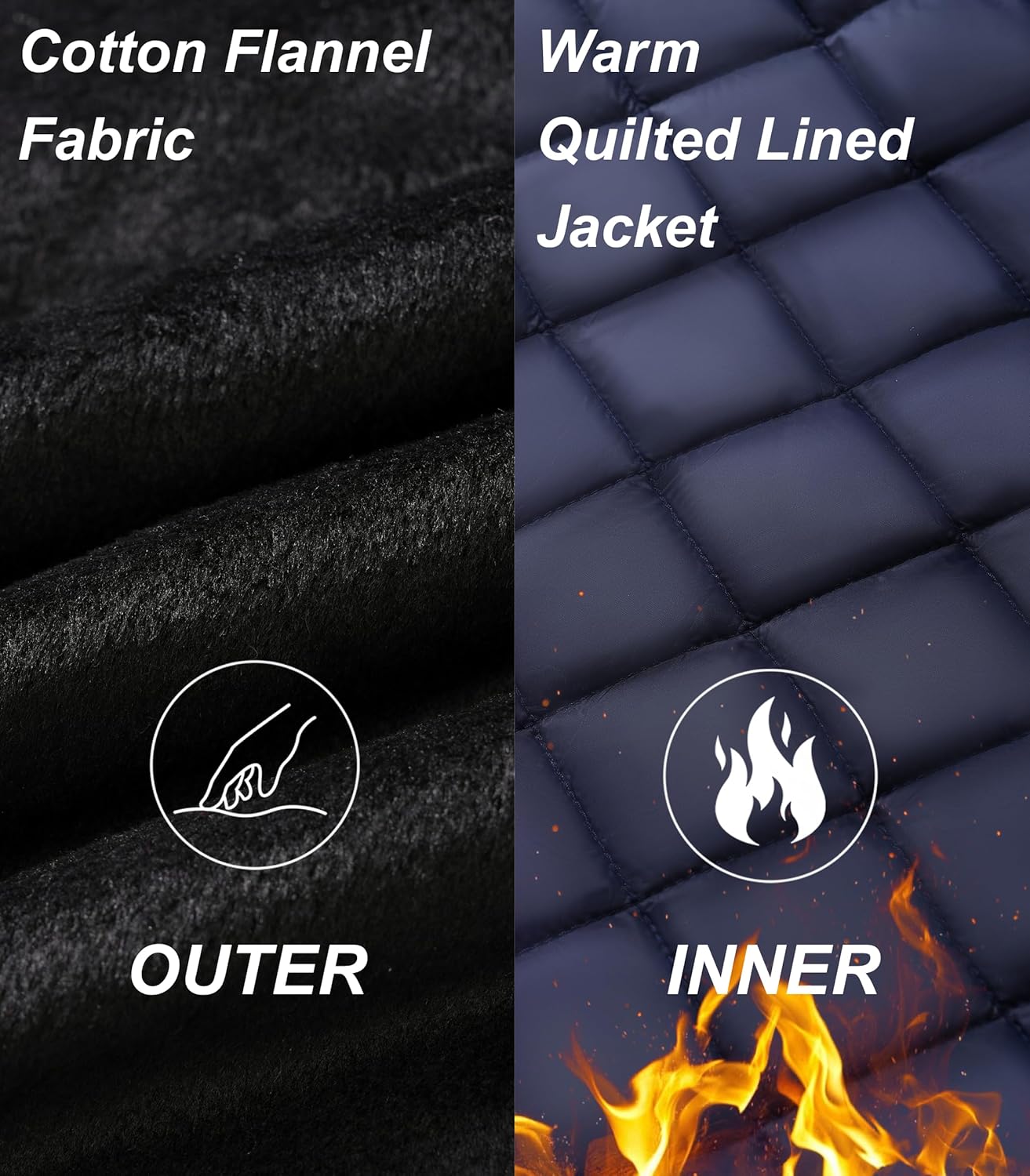 MAGNIVIT Men's Flannel Shirts Long Sleeve Quilted Flannel 5 Pockets Jacket for Men Thermal Plaid Shirt Winter Shacket - Image 5